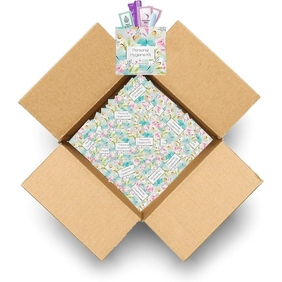 Butterfly Style Menstrual Kit All-in-One 60 Pack | Convenience on The Go | Period Kit Pack for Travelling, Tweens & Teenagers or just When You’re Out | Individually Wrapped Feminine Hygiene Product