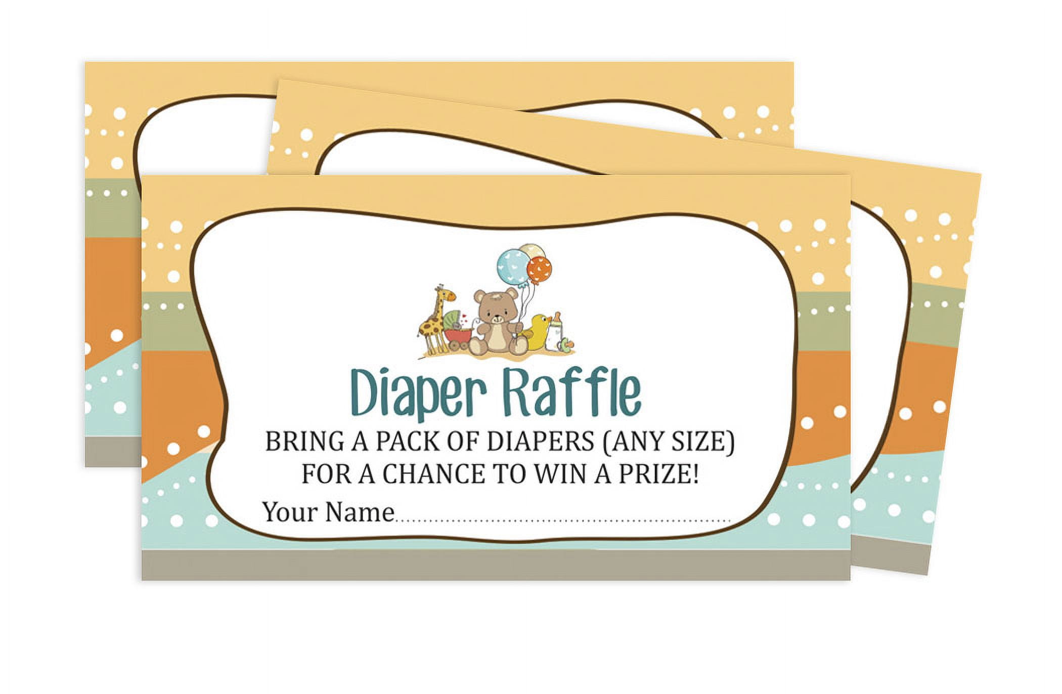 Inkdotpot 30Jungle Animals Baby ShowerDiaper Raffle Ticket Lottery Insert Cards Supplies Games For Baby Shower Party Bring A Pack Of Diapers To Win Favors Gifts And Prizes