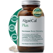 AlgaeCal Plus - Plant-Based Calcium with Vitamin D, K2-MK7 for Women & Men, Clinically Supported to Increase Bone Density, 1-Month Supply