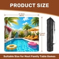 thumbnail image 2 of Mahjong Mat 31.5" x 31.5" Tropical Poolside Paradise Palm Trees Sun Loungers Inflatable Rings Non-Slip Noise Reduction American Mahjong Tiles Table Cover for Dominoes Poker Card Board Games Gift, 2 of 8