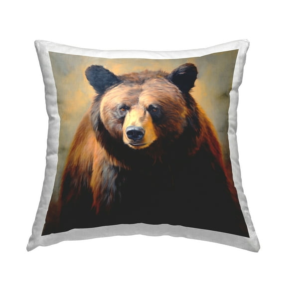 Stupell Industries Fierce Gaze Bear Decorative Printed Throw Pillow Design by Novae .