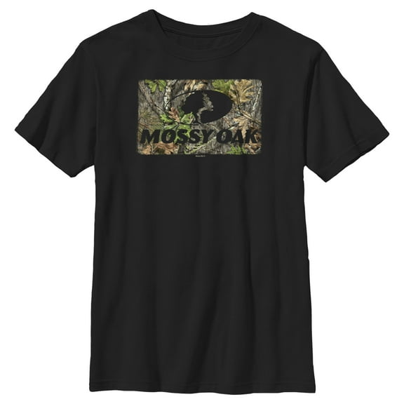 Boy's Mossy Oak Black In the Woods Logo Graphic Tee Black X Large