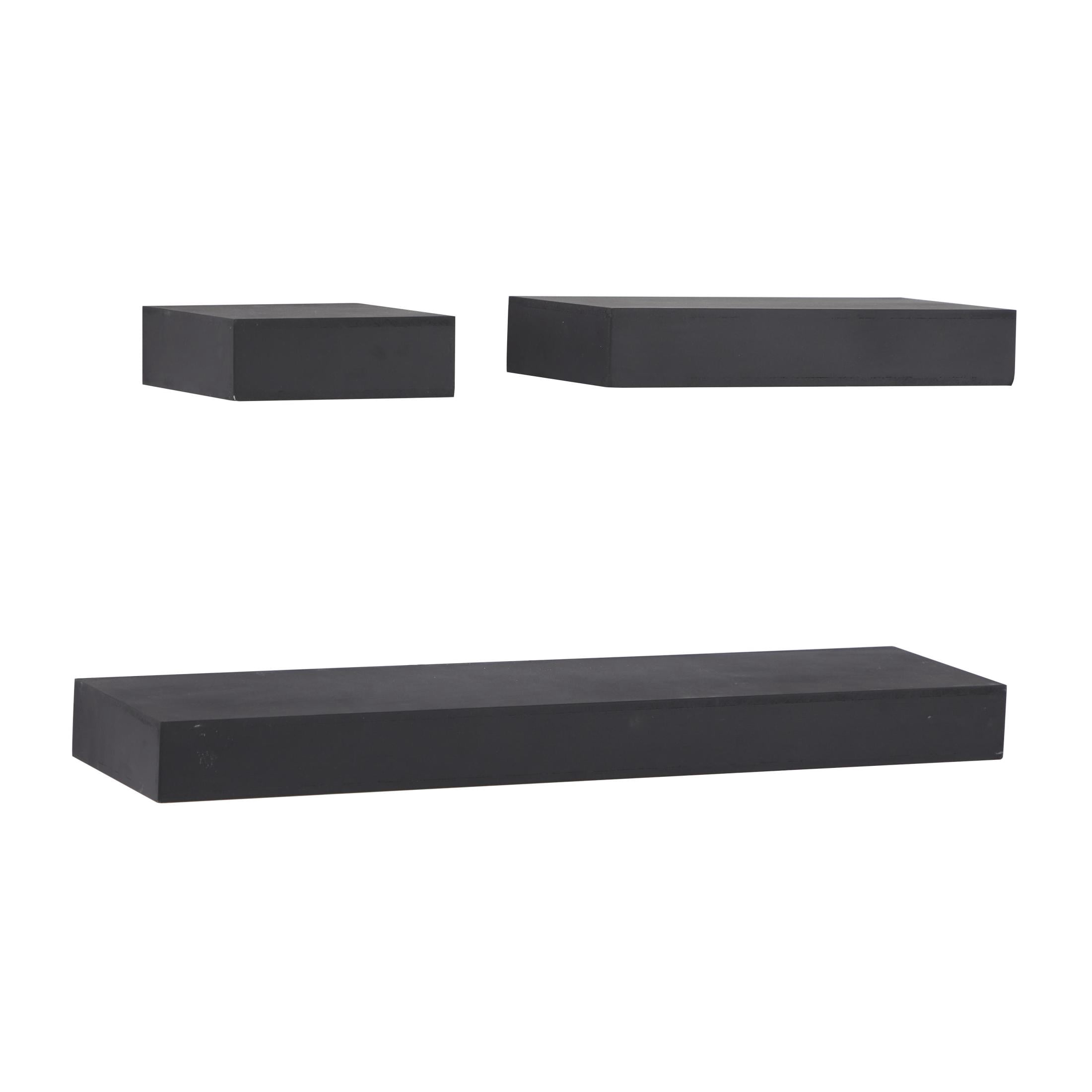 CosmoLiving by Cosmopolitan 24", 12", 6"W 3-Tier Black Wall Shelf (3 Count)