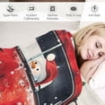 thumbnail image 3 of Fenyluxe Santa Claus Snowman Soft Throw Blankets Flannel Bed Throw Cozy Lightweight Plush Gifts Blanket for All Seasons 50x60in, 3 of 6