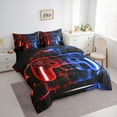 thumbnail image 4 of Feelyou Gaming Controller Kid Bedding Comforter Set 7pcs, Futuristic Game Consloe Queen Bedding Sets, Honeycomb Abstract Blue Reversible Queen Sheet Sets, Lightweight Room Decor, 4 of 8