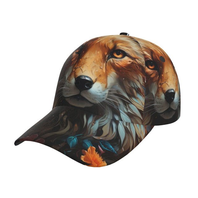 Balery Floral Fox Gorra de béisbol de tamaño ajustable para correr, entrenar y actividades al aire libre. Gorra de papá para todas las estaciones.