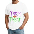 thumbnail image 3 of Men's Halloween Short Sleeve Crewneck T-Shirt, Trick or Treat Casual Halloween Costumes Tops for Autumn Outdoor Daily Fashion Wear, 3 of 4