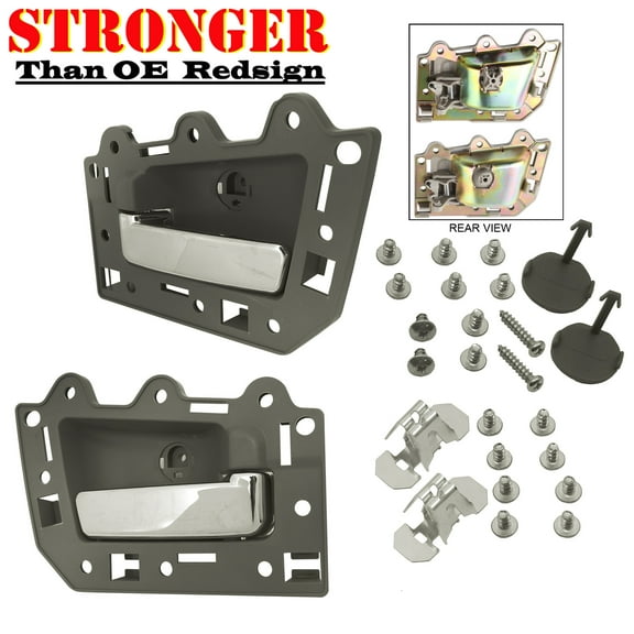 CF Advance For 05-11 Jeep Grand Cherokee Rear Pair Set 2PCS Inside Door Handle Khaki Chrome Bolt 2005 2006 2007 2008 2009 2010 2011