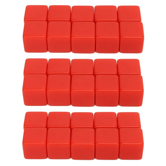 30-Pack 16mm Red Blank-Sided Dice - Perfect Six-Sided Cubes for Writing On, Ideal for Math Games and Educational Activities