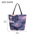 thumbnail image 5 of Large Canvas Bag 13.5x5.1x15 Inch Canvas Bag Shopping Canvas Bag Suitable For Outing Shopping Travel Out Of Large Capacity Storage Purple Beautiful Flowers, 5 of 9