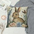 thumbnail image 2 of PRATYUS Some Bunny Loves You Easter Christian Decorative Throw Pillow Covers, Rabbit This is Us Blue Outdoor Home Decor, Spring Bless This Home Flower Couch Cushion Case 20x20in, 2 of 5