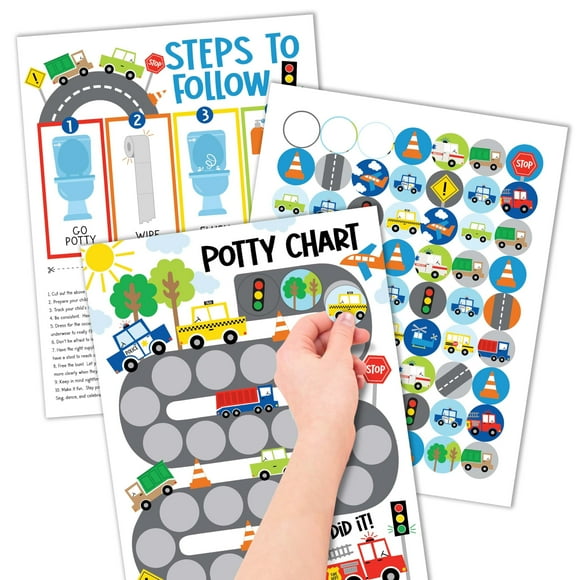 Tabla de entrenamiento para ir al baño Hadley Designs para niños con pegatinas