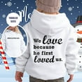 thumbnail image 2 of Teen Girl Hoodies Jesus Loves You Hoodies Casual Girls Long Sleeve Loose Pullover Letter Print Sweatshirt Winter Clothes for Kids 2-3 Years, 2 of 4
