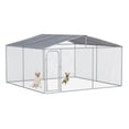 thumbnail image 1 of PawHut Dog Kennel Outdoor Dog Run w/ Canopy, 13' x 13' x 7.6', 1 of 10