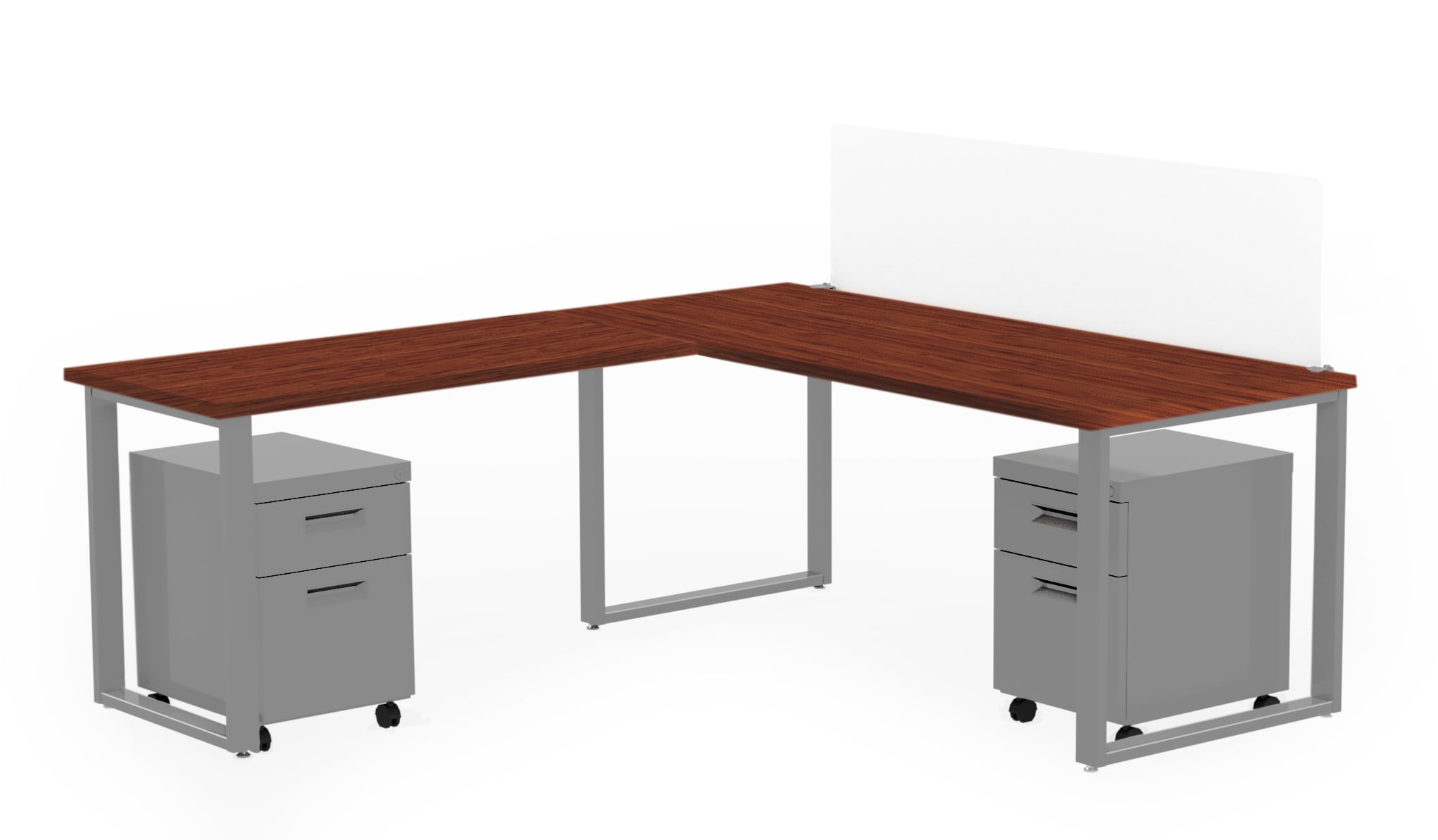 72 X 30 Desk With 48 X 24 Return Privacy Screen And 2