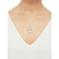 thumbnail image 4 of Brilliance Fine Jewelry Cross Mother of Pearl,Crystal,Cross Pendant in Sterling Silver,18", 4 of 4
