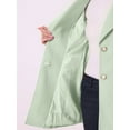 thumbnail image 5 of INSPIRE CHIC Women's Shawl Collar Single Breasted Mid-Thigh Overcoat L Green, 5 of 8