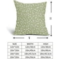 thumbnail image 5 of Sps ssion 20" x 20" Green Cream Floral Cotton Linen Decorative Pillow Case, Breathable, 5 of 6