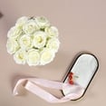thumbnail image 3 of Artificial Silk Flowers Realistic Roses Bouquet Long Stem for Home Wedding Decoration Party (12PCS-White), 3 of 6
