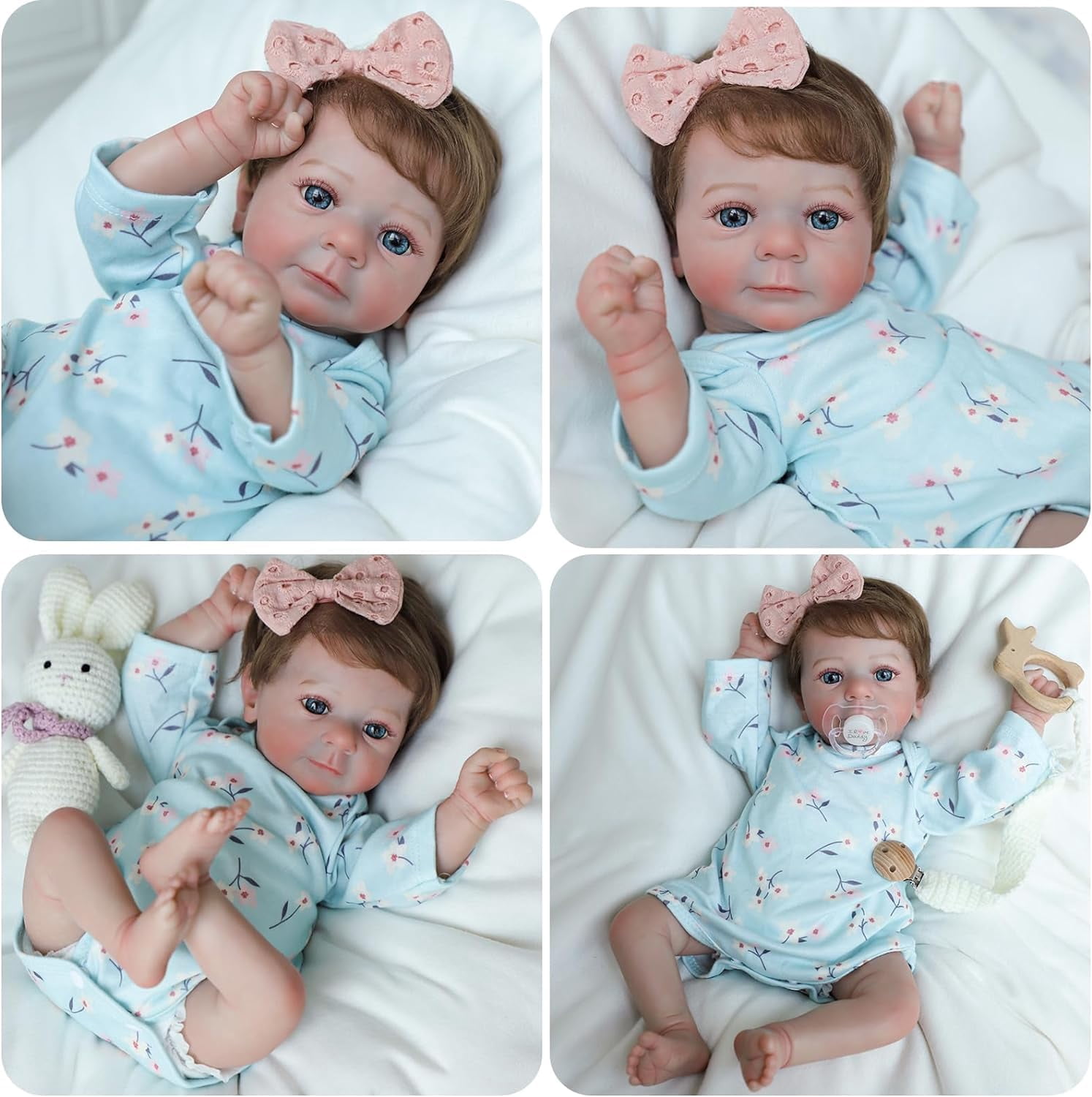 Lifelike Reborn Baby Dolls Girl - Felicia, 17-inch Realistic-Newborn Baby Dolls with Weighted Soft Cloth Body, Real Life Cute Reborn Dolls with Gift Box for Kids Age 3+