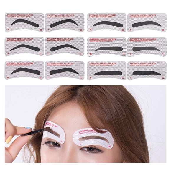 60 PCS Plantillas para cejas 6 estilos Kit de plantillas para el cuidado de la forma no tejida Guía de dibujo de cejas Plantilla de maquillaje Herramientas de bricolaje para principiantes