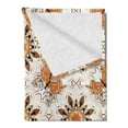 thumbnail image 2 of Tan and Brown Soft Flannel Fleece Throw Blanket, Mandala and Butterflies Symmetrical Positions Vintage Oriental Mosaic, Cozy Plush for Indoor and Outdoor Use, 50" x 70", Multicolor, by Ambesonne, 2 of 5