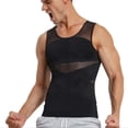 thumbnail image 3 of Deals Naittoop Gilets de Mise en Forme pour Hommes Style Fin en Maille Haute Élasticité Corset Veste Boutonnée, 3 of 5