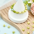 thumbnail image 7 of 1 Box 100Pcs Carved Beads 3D Flower Beads Yellow Green Artificial Tulip Floral Small Two Tone Dyed Coral Smooth Loose Spacers Findings, 7 of 7
