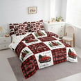 thumbnail image 3 of Feelyou Red Rustic Truck Twin Bedding Sets 7-Piece, Vintage Western Buffalo Bedding Comforter Set, Merry Christmas Reversible Sheet Sets, Luxury Bedroom Decor, 3 of 7