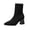Black #088, variant on Sock Boots for Women Ankle Pointed Toe Chunky Block Heel Stretch Knit Shaft Pull On Booties 35