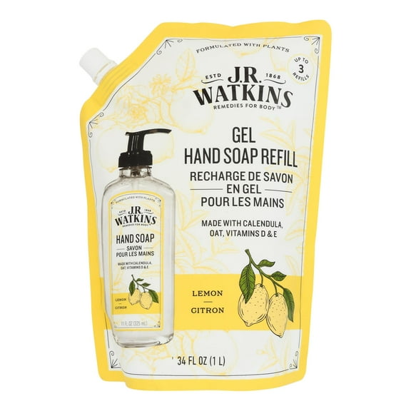 J.r. Watkins - Hnd Soap Gel Refill Lemon - Case of 1 -34 Fz