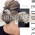 thumbnail image 3 of Wedding Hair Comb Brides Rhinestone Hair Accessories Bridal Hair Pieces Flower Silver Headpiece Crystal Bridesmaids Hair Side Combs Bride Hair Clips Wedding Accessories for Brides (Silver), 3 of 4