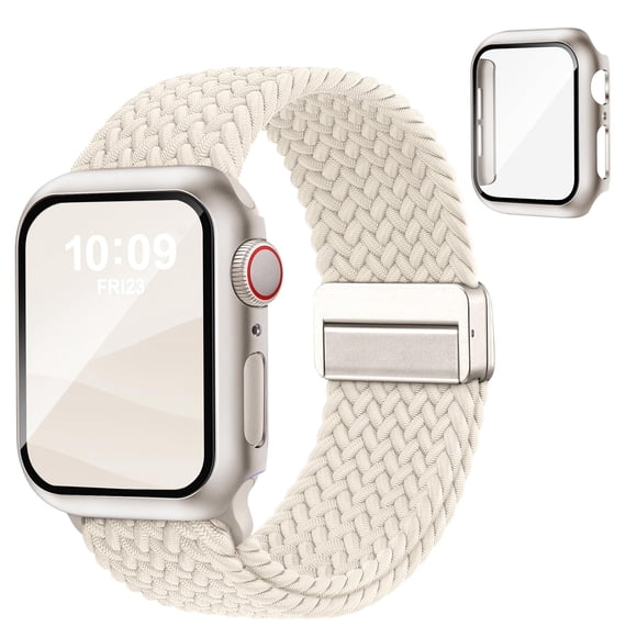 Correa trenzada y funda con cierre magnético para Apple Watch