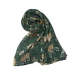 thumbnail image 2 of Bufandas De Poliéster Playa Grande Mantón Envolturas Estilo Vintage Para Mujeres Verde Oscuro 71"x35.5", 2 of 6