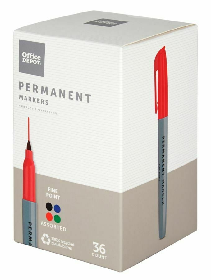 Office Depot Brand Permanent Markers, Fine Point, 100 Recycled