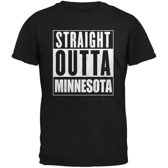 Old Glory Straight Outta Minnesota Black Adult T-Shirt