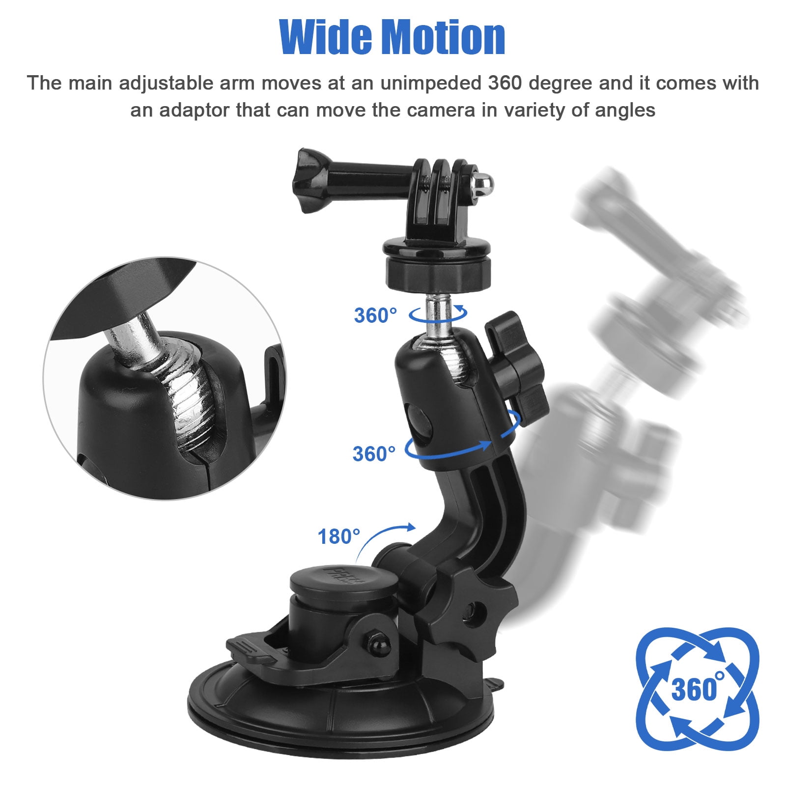 Gopro 11/10/9/8/7/6/5 Suction cup Camera Mobile Phone Car Stand