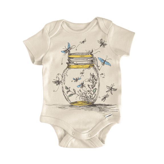 Cottagecore Fireflies Newborn Baby Bodysuit
