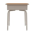thumbnail image 5 of Flash Furniture Billie Metal Student Desk with Desktop/Book Box in Walnut/Silver, 5 of 9