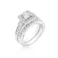 thumbnail image 1 of Art Deco Princess Cut Bridal Set, <b>Size :</b> 10, 1 of 1