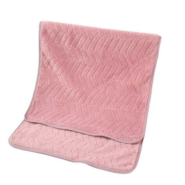 Soft Microfiber Bath Towel Absorbent Pink Coral Fleece Large Size 55x28 Inches with Hanging Rope for Bathroom