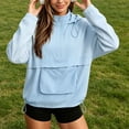 thumbnail image 6 of Tqcoqu Womens Solid Color Half Zip Hooded Jacket, Lightweight Long Sleeve Pullover Anorak Windbreaker with Pocket & Drawstring, 6 of 8