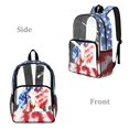 thumbnail image 2 of ZIATUBLES Clear Backpack, Heavy Duty Fabric & PVC Transparent Bookbag with Horse American Flag Print, Large Capacity See Through Backpack for School College Work Travel Security, 2 of 7