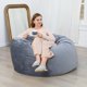 thumbnail image 2 of Yeshouse Sillón tipo puf, puf gigante de 1,20 m para adultos y adolescentes, puf relleno de espuma con funda de terciopelo, gran puf redondo y suave, sofá tipo puf para sala de estar, 2 of 7