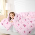 thumbnail image 4 of Homewish Fashion Pink Ribbon Queen Comforter Set for Teen, Princess Bow-tie Bow Bedding Sets, Cute Cartoon Bowknot Reversible Bedding Comforter Set, Super Cozy Room Decor, 3 Pieces, 4 of 8