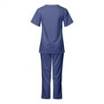 thumbnail image 3 of FrzhBrz Scrubs Set for Women V Neck Classic Medical Scrub Top and Lounge Pants Modern Pocketed Easy Care Uniform, 3 of 3