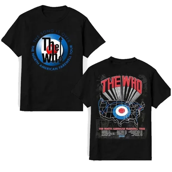Vesco Hot Trending Hot!! The Who The Song Is Over Tour 2025 Map Showing Farewell T-Shirt