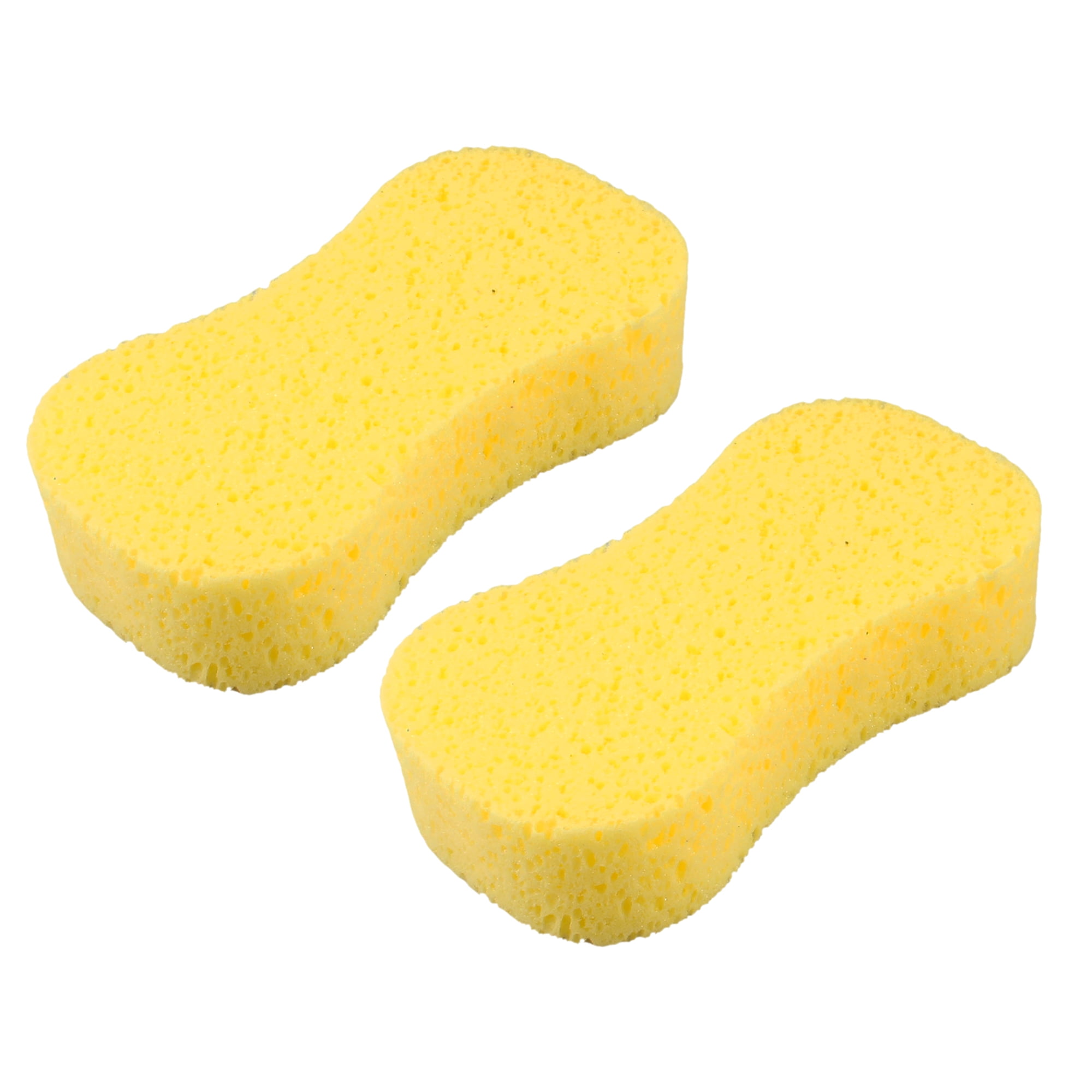 Unique Bargains 2 Pcs Universal Auto Car Wash Wax Bundle Soap Yellow