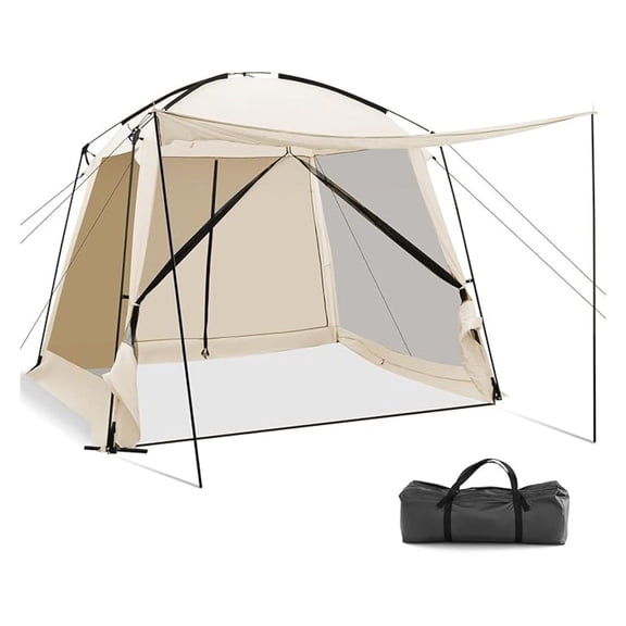 10 x 10 Ft Screen Tent, Easy Setup Screened in Canopy with 4 Mesh Walls, 2 Vestibules, 2 Zippered Doors & Carry Bag, Portable Screen House for Backyard Patios Outdoor Camping Activities