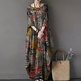 thumbnail image 3 of ZANZEA Robes pour Femmes à Manches Longues à Imprimé Floral Kaftan Décontracté Robe Maxi, 3 of 10